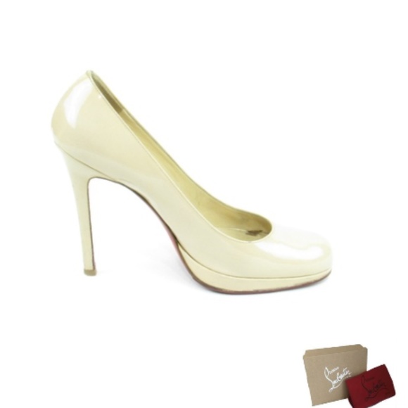 Christian Louboutin Shoes - Ivory Patent Round Toe Pump (EUR 38)